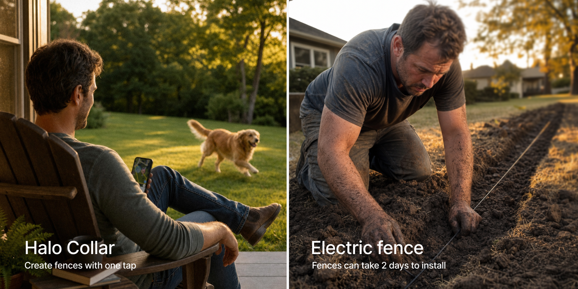 Halo Collar 5 GPS fence and Electric fence compared side by side