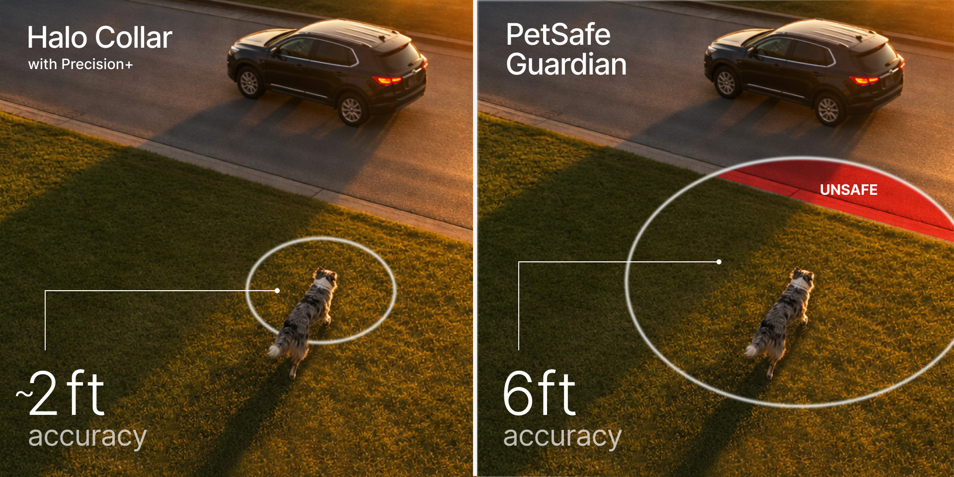 Halo Collar 5 GPS fence and PetSafe Guardian compared side by side
