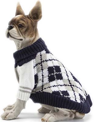HAPEE Pet Clothes The Diamond Plaid Dog Sweater