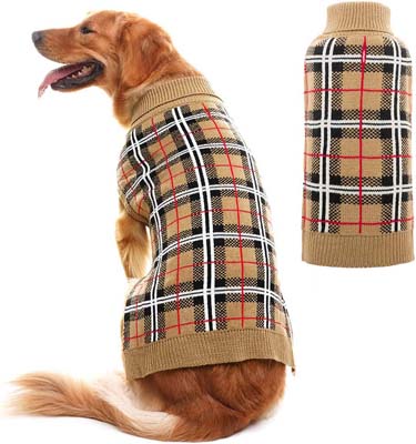PUPTECK Classic Plaid Style Dog Sweater